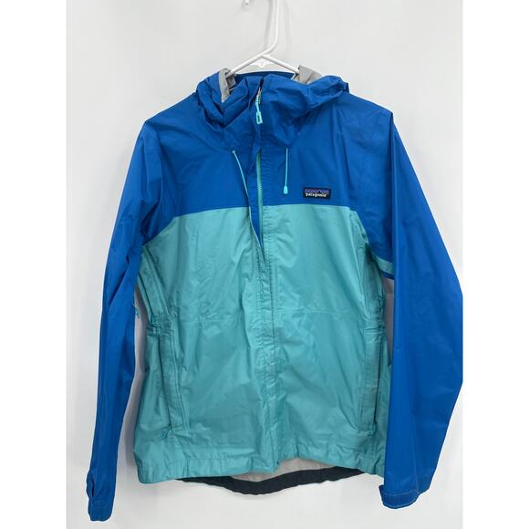 Patagonia Women's Torrentshell Rain Jacket Teal/Navy Blue Size Medium - Picture 1 of 5